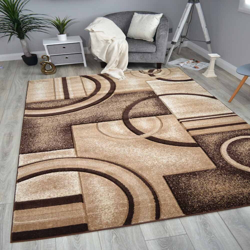 Brown Rugs For Living Room Polyester Printed 3D Carpet New Design
