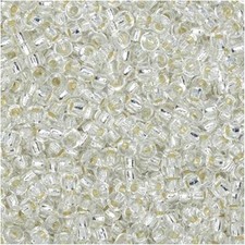 Miyuki Round Rocaille Seed Beads Size 11/0 24GM Silver Lined Crystal 11-1-5