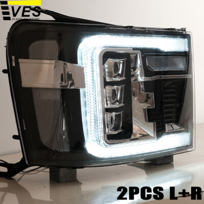 LED Headlights For 2007-2013 GMC Sierra 1500 2500HD 3500HD w/Startup Sequential