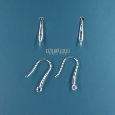 4 Sterling Silver Wood Textured French Hook Ear Wire Earrings Open Loops #33563