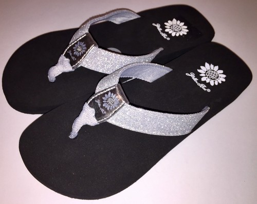 Yellow Box Womens Persia Glitter Sparkle Silver or Black Flip Flops Sandals NWOB - Picture 25 of 36