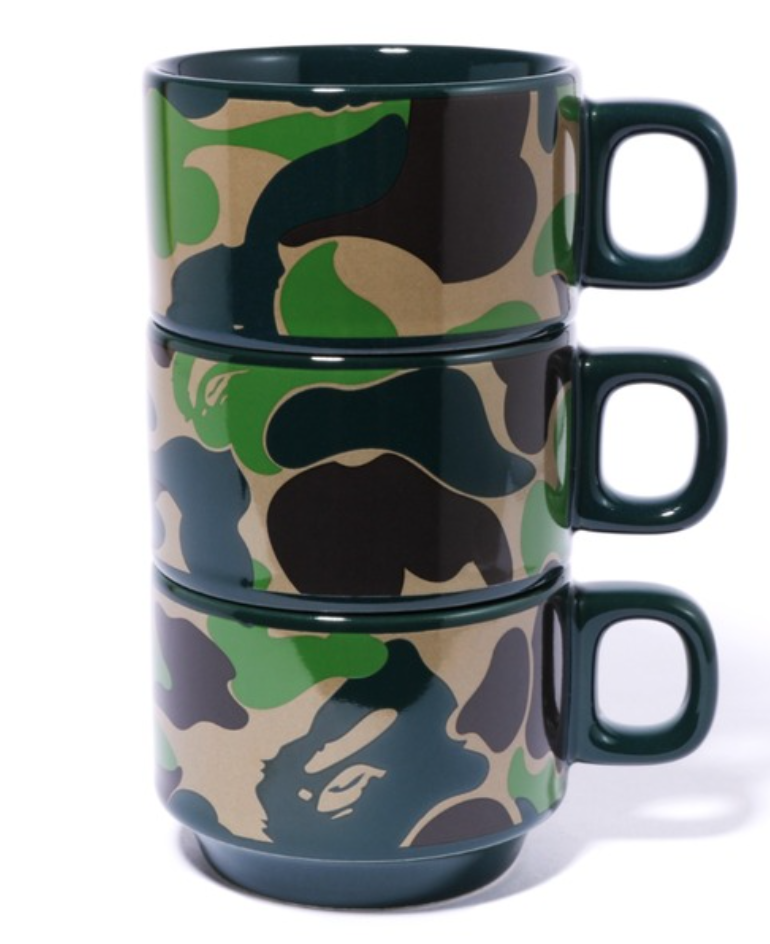 A BATHING APE ABC CAMO STACKING MUGS M 3 pcs Set Cups Japan A BATHING APE ABC CAMO STACKING MUGS M 3 pcs Set Cups Japan