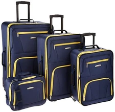 Journey Softside Upright Luggage Set Expandable Navy 4-Piece 14/19/24/28