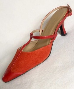 orange slingbacks