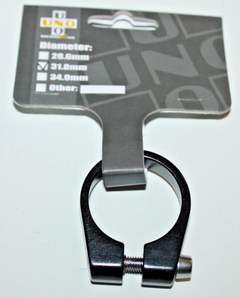 Abrazadera de tija de sillín de bicicleta Kalloy Uno 31,8 mm 11/4" negra SC-100 665694 envío gratuito Foto 2 de 4