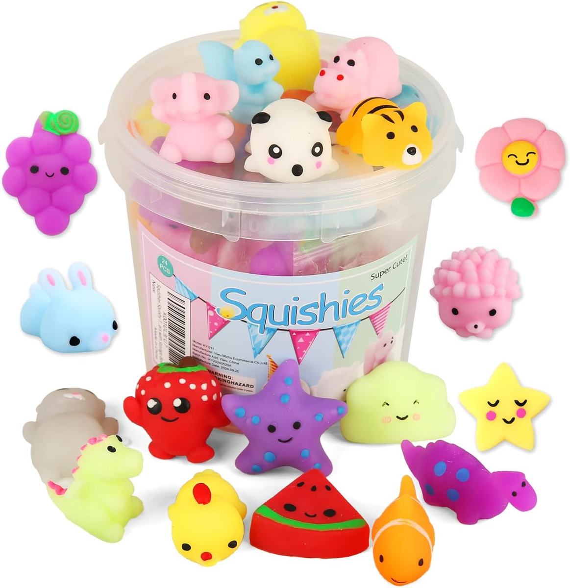 Squishies Squishy Toy 24Pcs Party Favors for Kids Mochi Squishy Toy Moji  Kids Mi