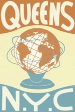 Queens New York City Unisphere Retro Travel Poster 12x18