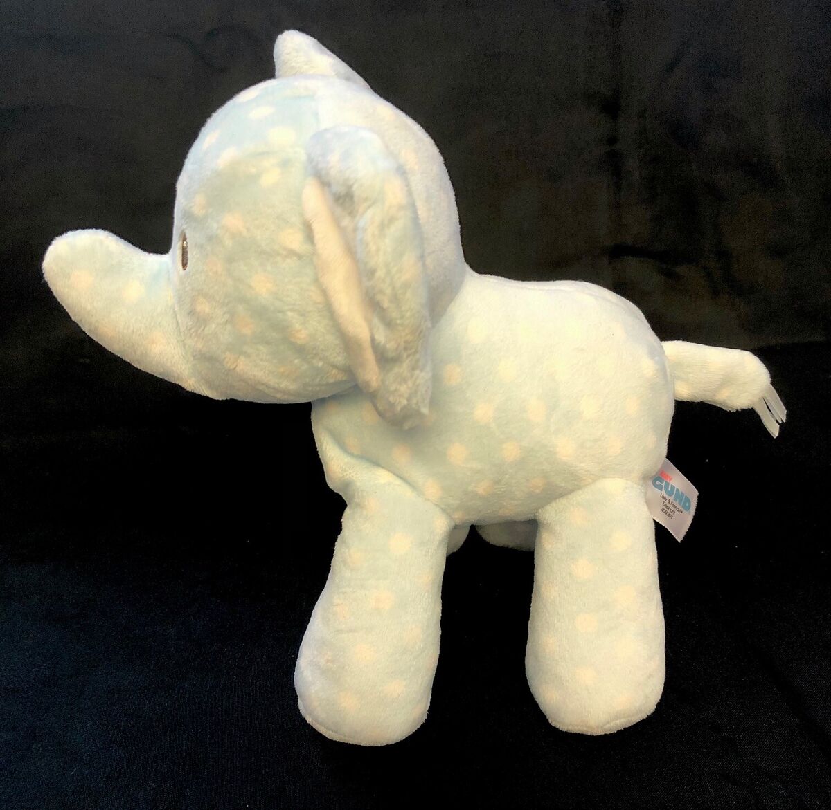 Gund Lolly & Friends ELEPHANT Plush Blue White Polka Dots Gund Lolly & Friends ELEPHANT Plush Blue White Polka Dots