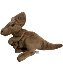 Folkmanis Kangaroo with Joey Hand Puppet Plush Stuffed Toy Animal Mom Kid Brown