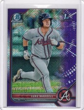 2022 Bowman Chrome 1st Luke Waddell Purple Mojo /250 Atlanta Braves #BCP-48
