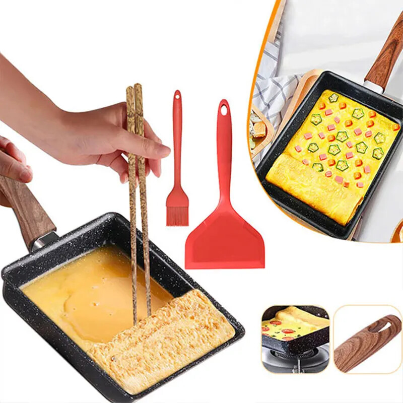 Japanische rechteckige Grillpfanne Antihaft Tamagoyaki Ei Rolle Omelett UK