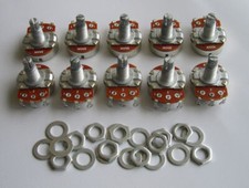 10pcs B500K Guitar Linear Pots 24mm Base w/ Long Shaft Potentiometers