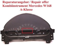 Mercedes Benz W168 A-Klasse Tachoreparatur Kombiinstrument Displayfehler Pixel