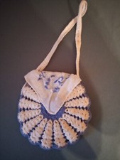 Handcrafted From Vintage Blue  White Daisy Potholder Purse - Child's