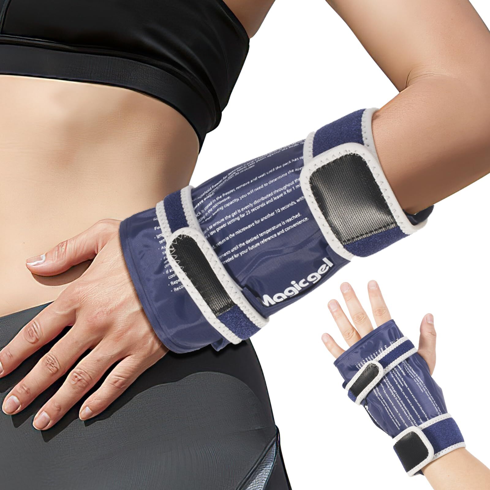 Wrist Ice Pack Wrap - Hot Cold Hand Brace with Gel Pack - Right or Left Hand