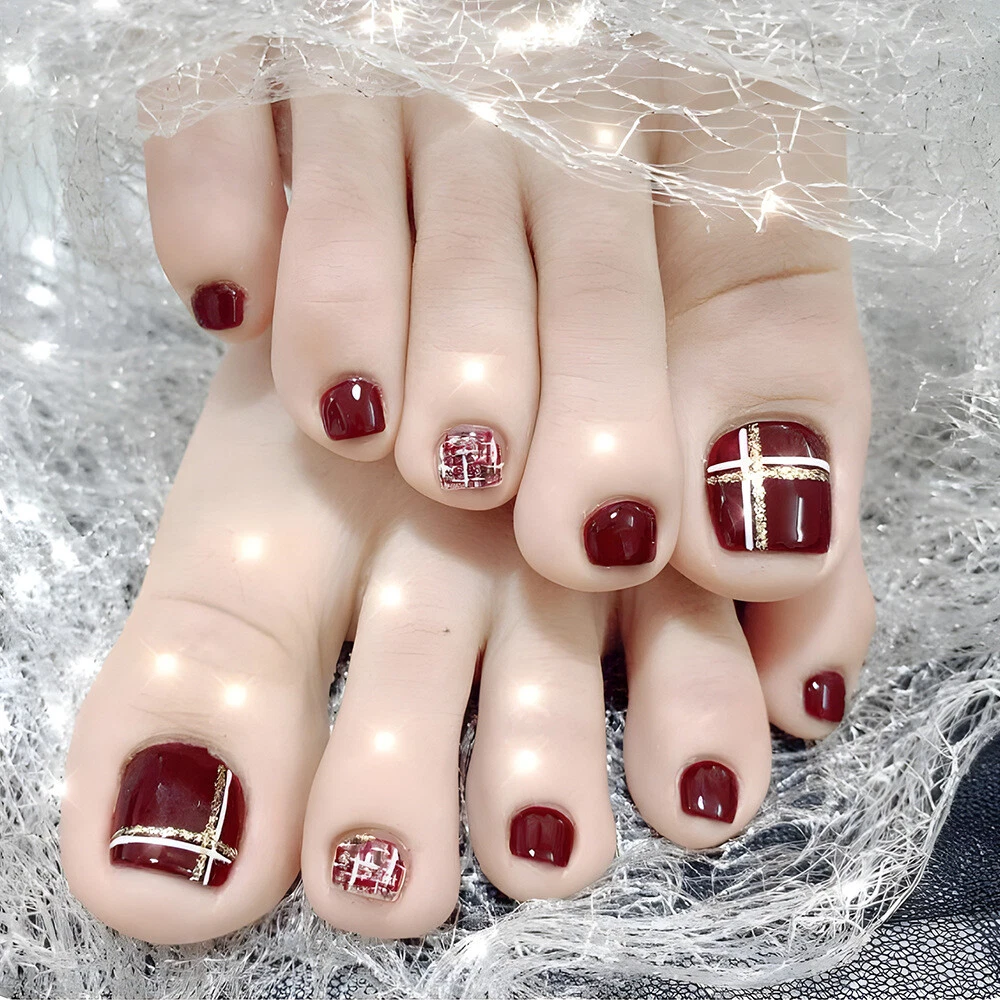 Christmas toe nail on sale designs
