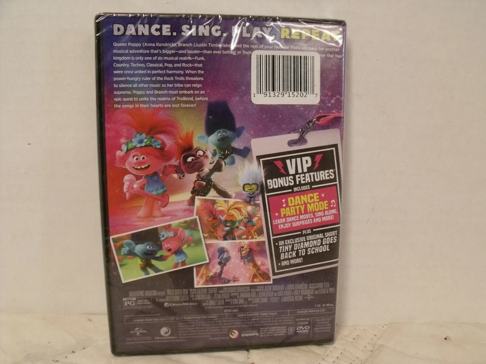 TROLLS - WORLD TOUR Dance Party Edition DVD FACTORY SEALED NEW - Image 2 of 2