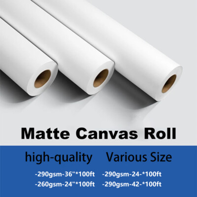 Premium Polyester Canvas Roll Waterproof Matte for 24''36''42''X100' inkjet printer