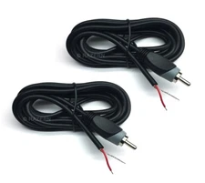 NEW 2-Pack 6 ft RCA Male Plug to Bare Wire Audio Speaker Subwoofer Cable Cord