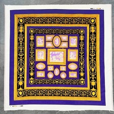 GIANNI VERSACE velvet fabric panel Quadreria print purple size 59" from S/S 1994