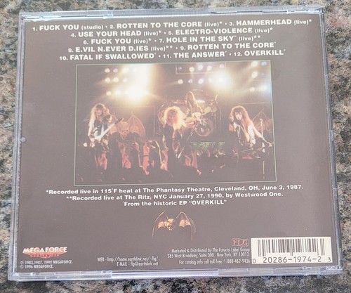 Overkill F**k You And Then Some CD 1996 Megaforce NEVER TRUST STOCK PICS - Picture 2 of 5
