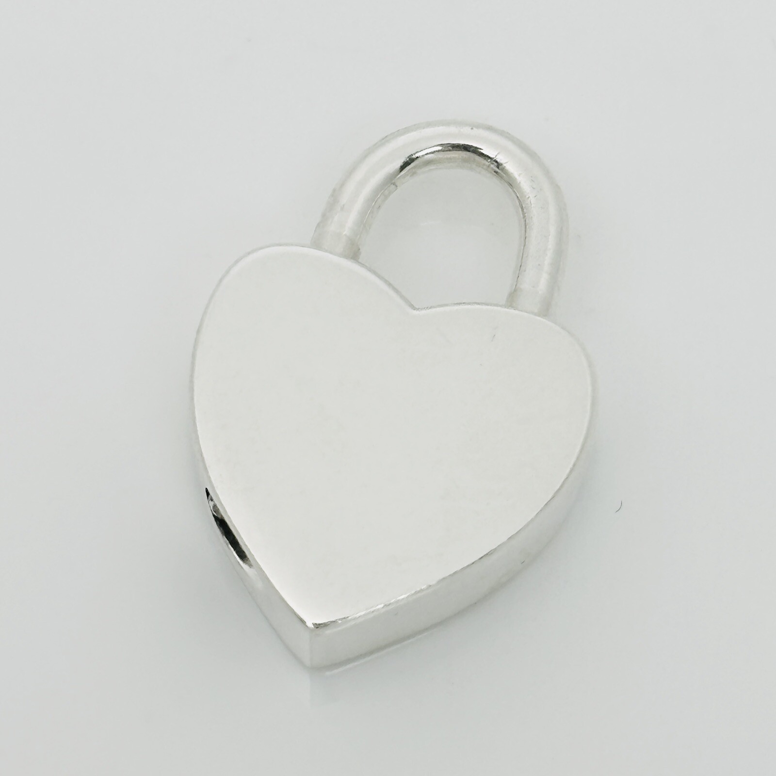 Tiffany Co Blank Engravable Heart Padlock Charm Pendant in
