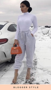 turtle neck white top