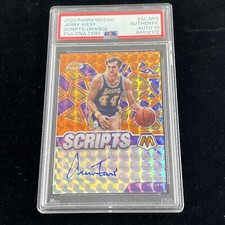 2020-21 Panini Mosaic Scripts Orange Jerry West #SC-JWS PSA AUTO / DNA 10 POP 1