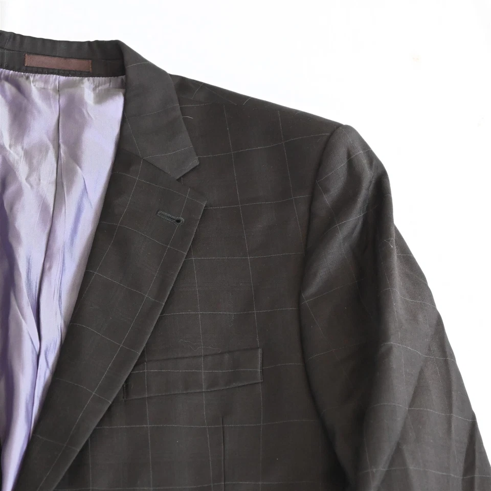 Oliver & James 44R 34x32 Marrón Ventana 100% Lana Hombres Chaqueta Pantalones Traje Foto 2 de 4