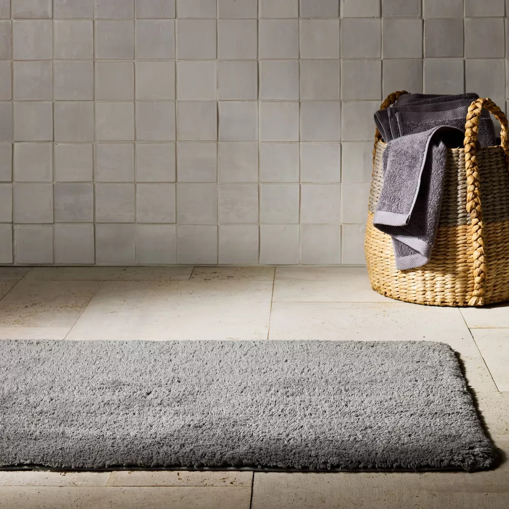 Плюшевый коврик для ванной из модала 24х40 Светло-серый - Casaluna 3490₽