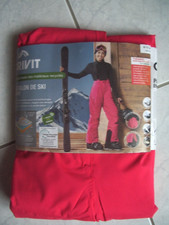 Pantalon + veste de ski fille rose vif du 8 / 10 ans 134 / 140 cm neuf étiquette