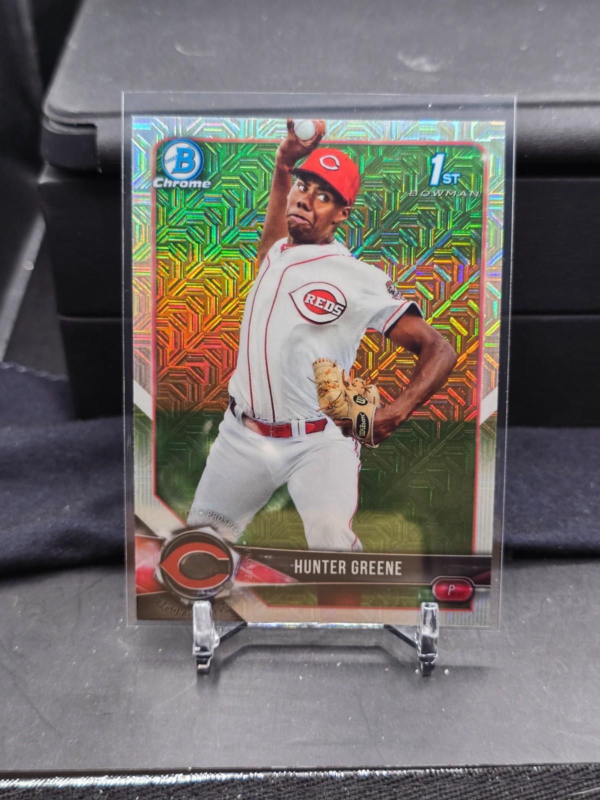 Hunter Greene 2018 Bowman Chrome Prospects Mojo Refractor #48