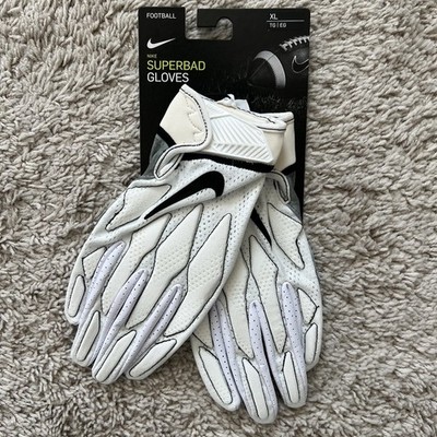 Nike NFL Superbad White Knit TG/EG Football Gloves PGF764-184 Size XL NWT