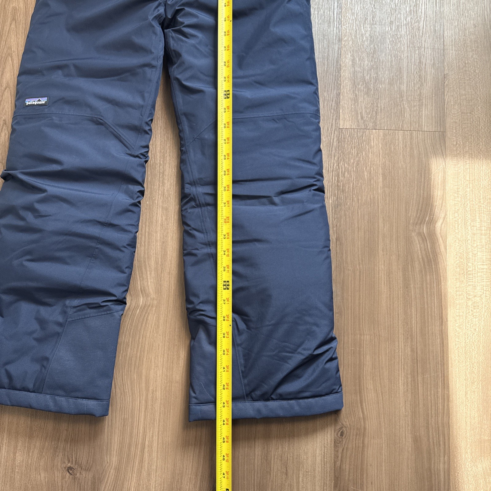 Patagonia Powder Town Bibs Kids Size L/12 Passage Blue Snowpants Ski Snowboard thumbnail 5