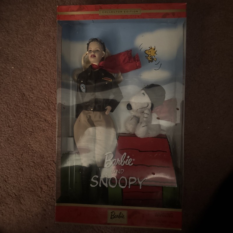 2001 Barbie and Snoopy as Flying Ace Doll 55558 Collector Edition New NRFB