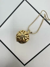 VTG D'ORLAN 1960s GOLD PLATED NECKLACE 36"IN XL Estate Sale Signed Ball Orb Read
