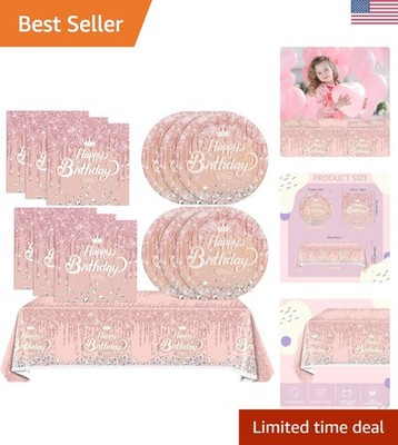 Striking 41Piece Rose Gold Birthday Decorations - Quick Cleanup & Elegant Touch
