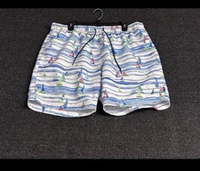 Nautica Men s Swim Trunks XL Sailboat Print Lined Elastic Waist Shorts