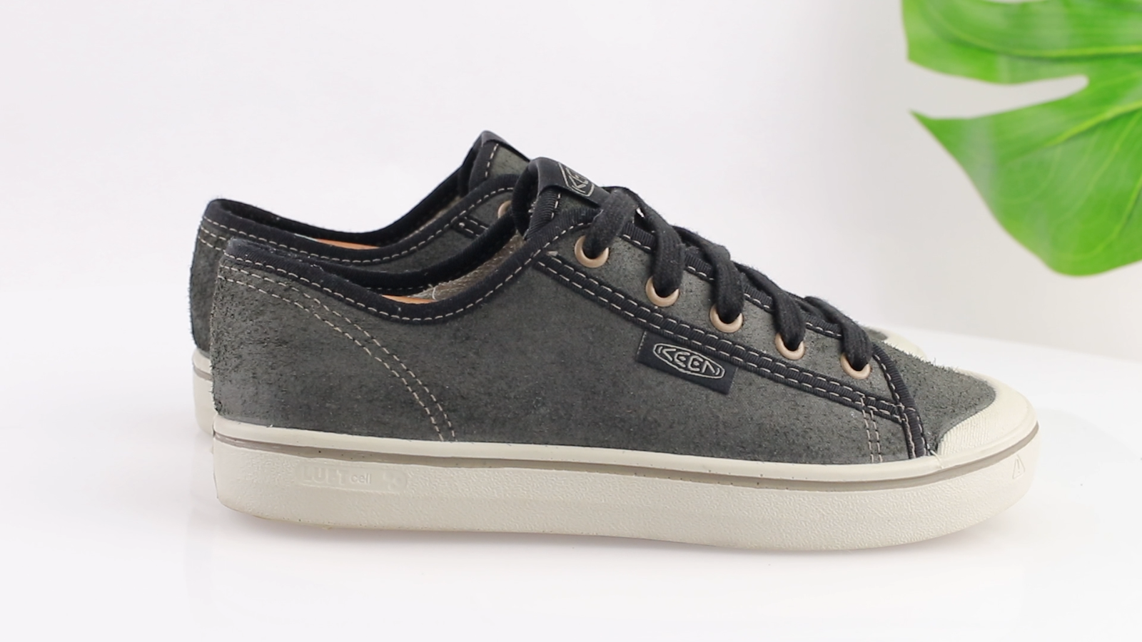 Sneaker Keen donna Elsa Harvest taglia 7 grigio pelle riciclata scarpa casual stringata