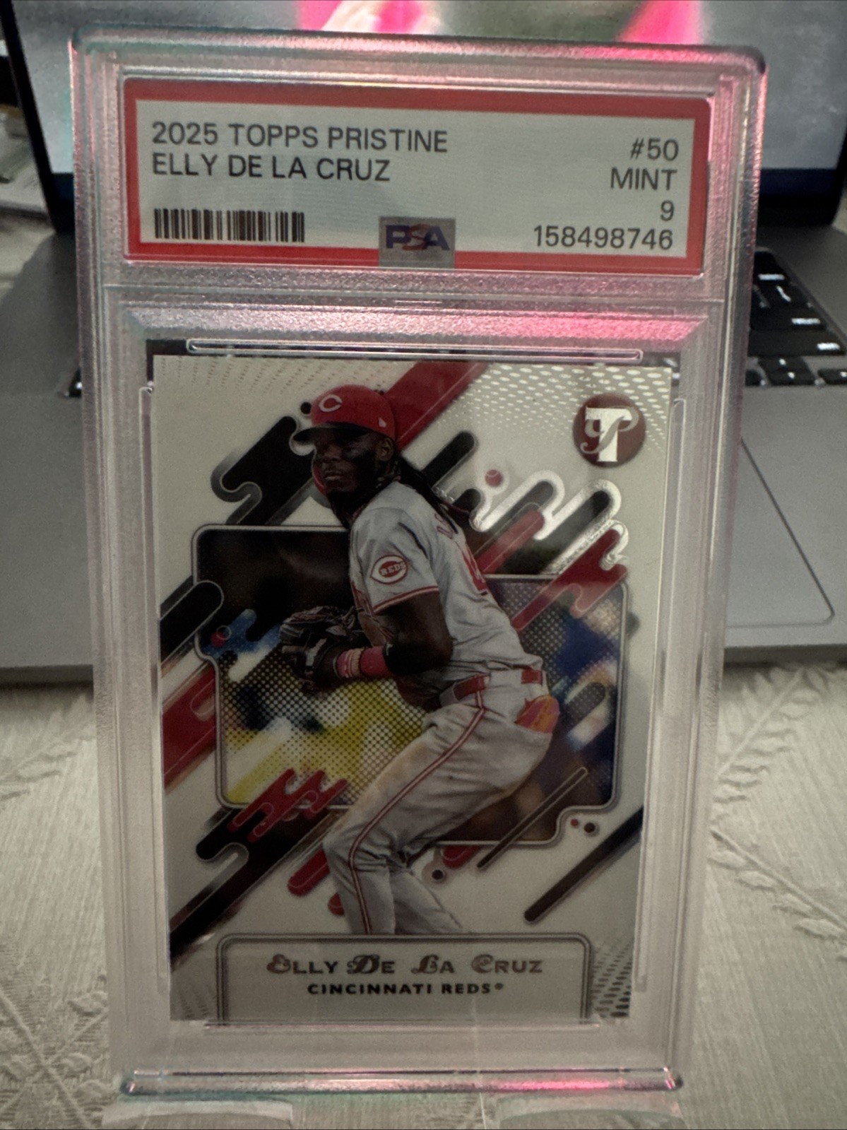 2025 Topps Pristine - Elly De La Cruz #50 PSA 9 Pop 1 view 2