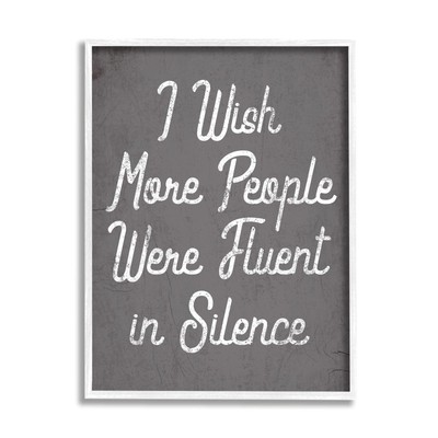 Fluent in Silence Funny Introvert Phrase Quiet Time, Designed by Daphne Polse...