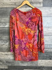 Urban Outfitters Mini Dress Size Small Pink Orange Paisley Print Long Sleeves