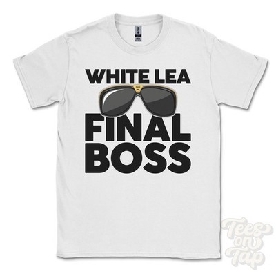 WEISSES LEA FINAL BOSS T-SHIRT lustiges Weihnachtsgeschenk Stoppfhistle Northumberland England