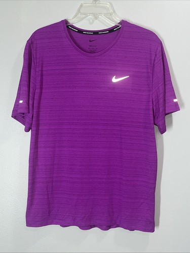 Nike Dri-FIT Miler Running T-Shirt CU5992-551 Lght/Purple Men's Size medium NEW