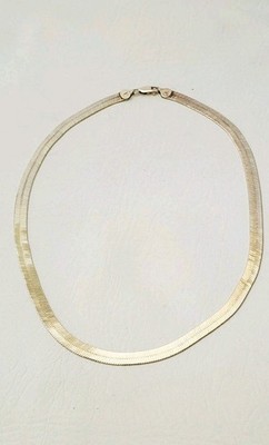 ITALIEN Sterlingsilber Vermeil 20'' Halskette 7 mm flach Omega Kettenglied flexibel