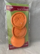 Microfiber Facial Scrubbers 3Pak Washable Re-Usable Face Cleaner Orange      A34