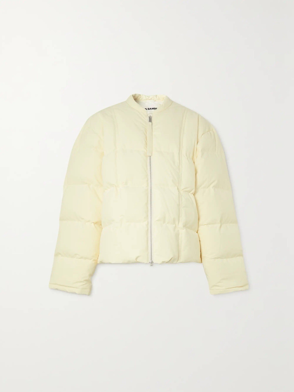 Jil Sander Quilted Cropped Down Jacket Cream White
