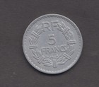 France 1945. 5 Francs. Laureate head. Wreath. République Française. KM#888b — photo 1