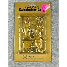 Handpainted Golfer Decor Switchplate Cover Resin By Spoontiques NIB Vintage