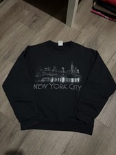 VINTAGE Y2K NEW YORK CITY black souvenir tourism crewneck SMALL